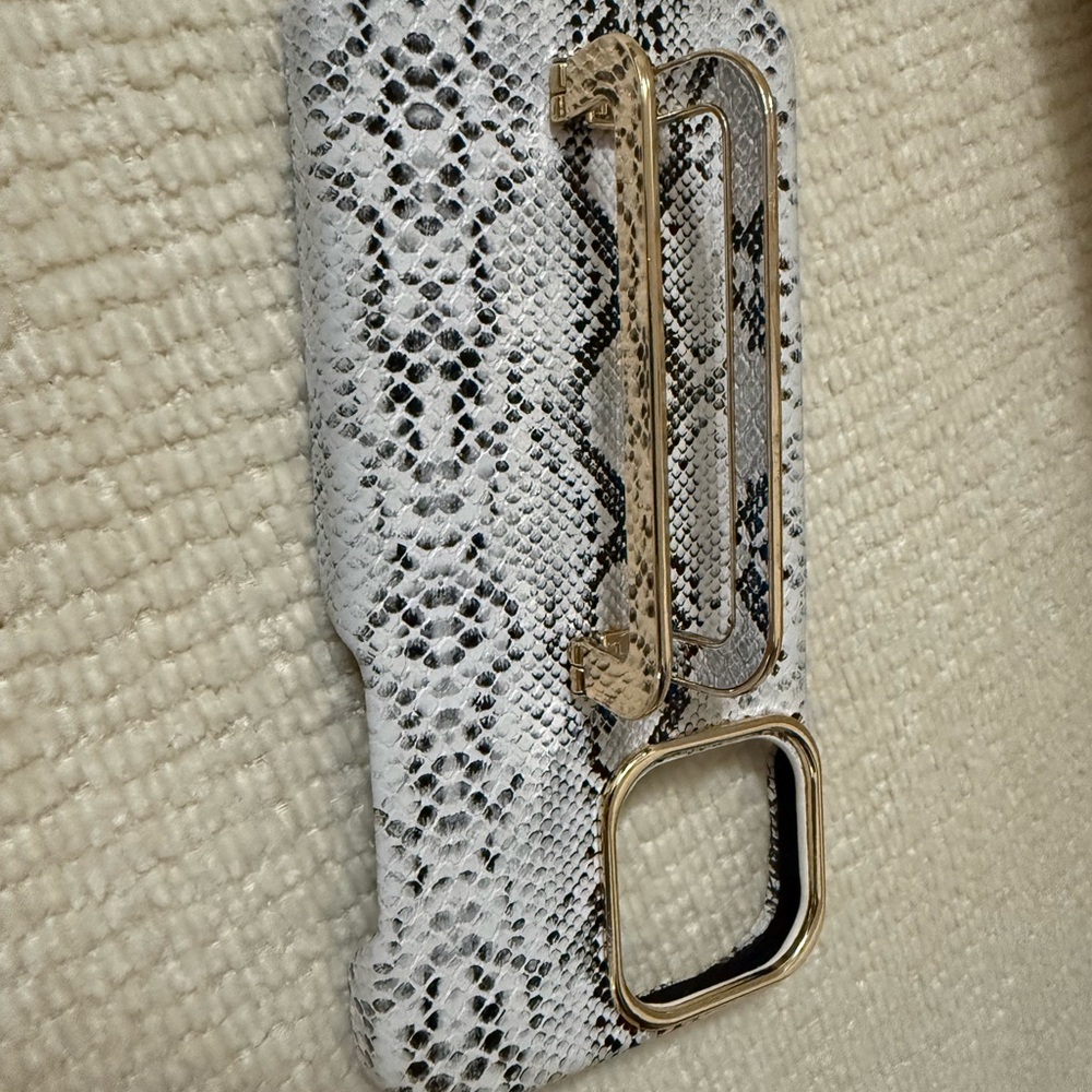 Elegant Snake Pattern Phone Case with Gold Accents for iPhone 13 Pro Max - Picture 4 of 6